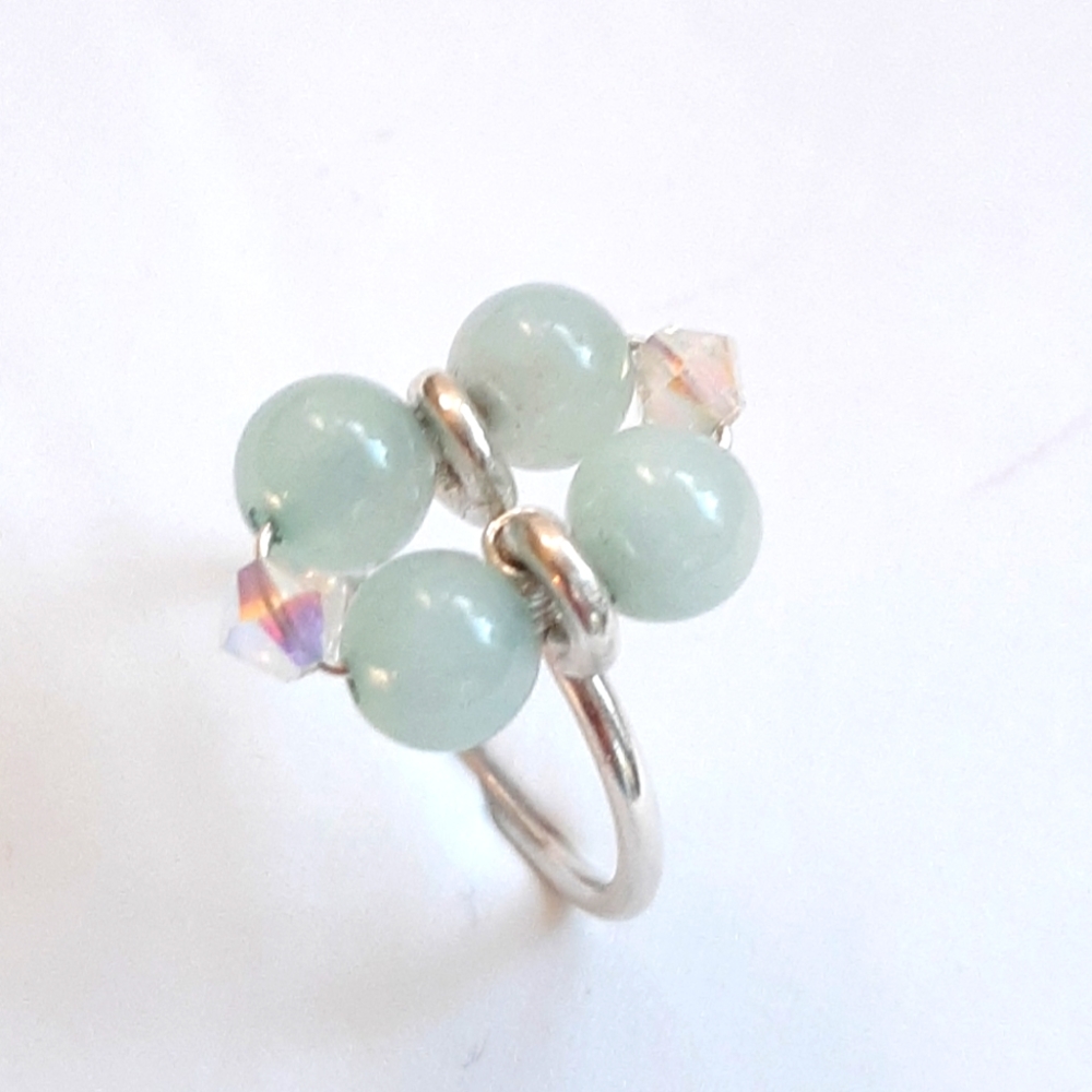 Sterling Silver Crystals Ring